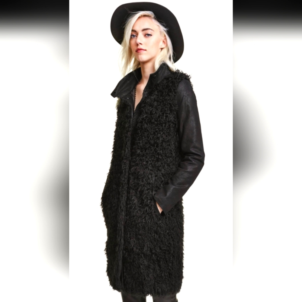 Faux Fur Coat Black Ladies H&M